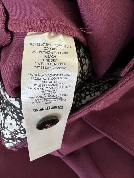 Anthropologie Maeve The Naomi Ponte Wide-Leg Flare Pants in Plum - Picture 8 of 8